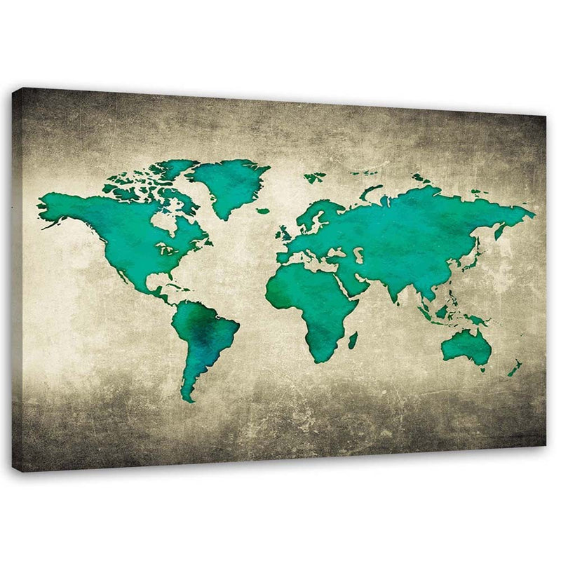 Canvas print, Green world map