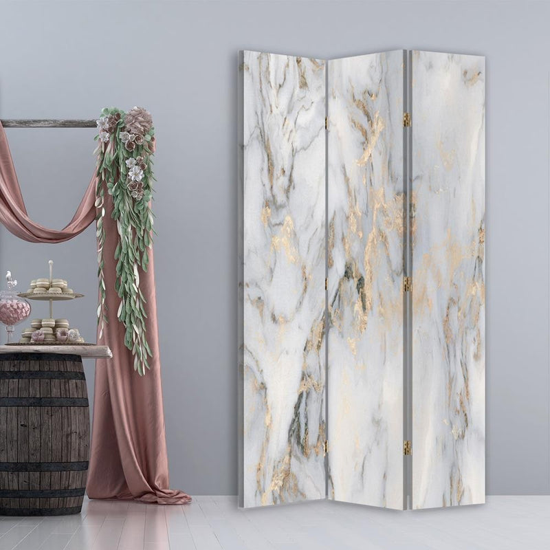 Room divider Double-sided rotatable, Gold marble