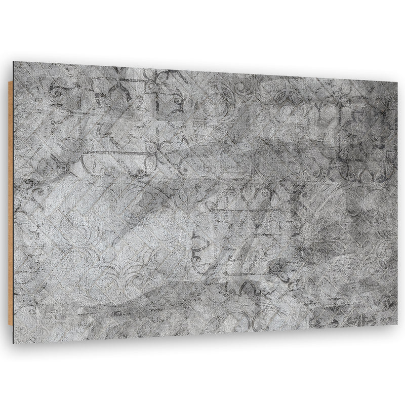 Impresión de panel decorativo, patrón gris en pared de hormigón