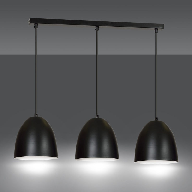 LENOX pendant lamp 3L, black, E27