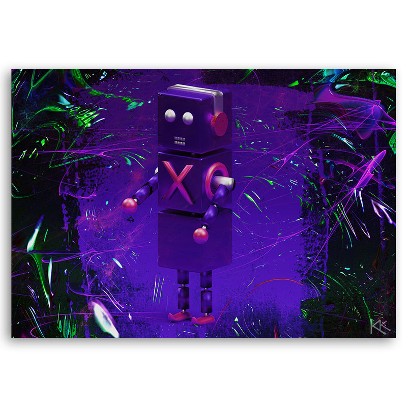 Impresión de panel decorativo, jugador de juegos robot