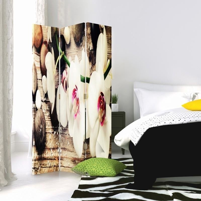 Room divider Double-sided rotatable, The discreet charm of orchids