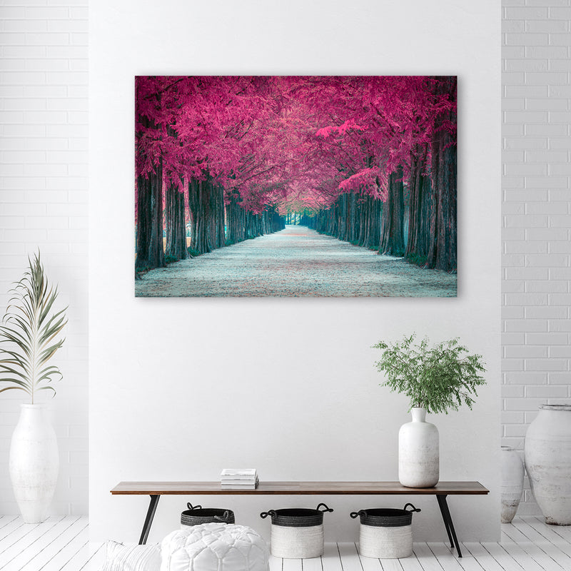 Deco panel print, Avenue of pink trees