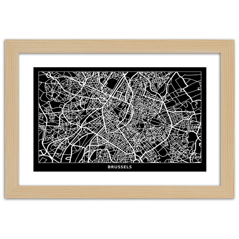 Picture in natural frame, City plan brussels
