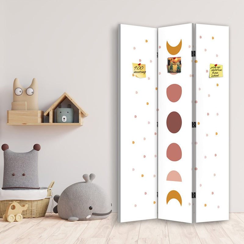 Room divider Double-sided PIN IT, From full moon to new moon