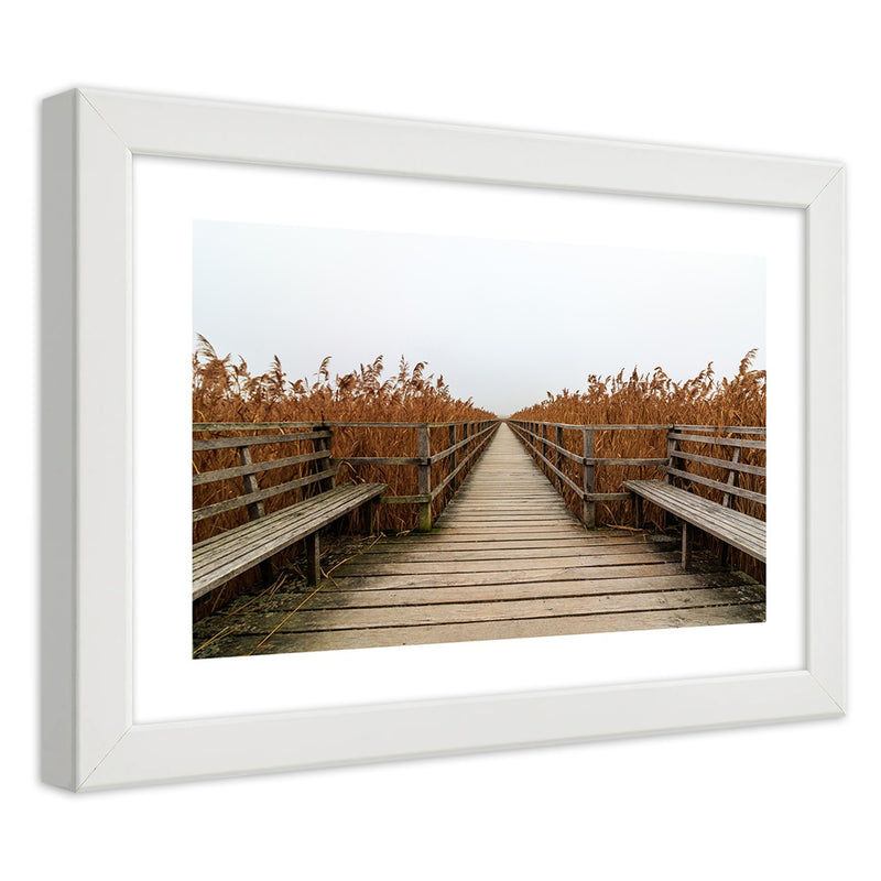 Picture in white frame, Long pier