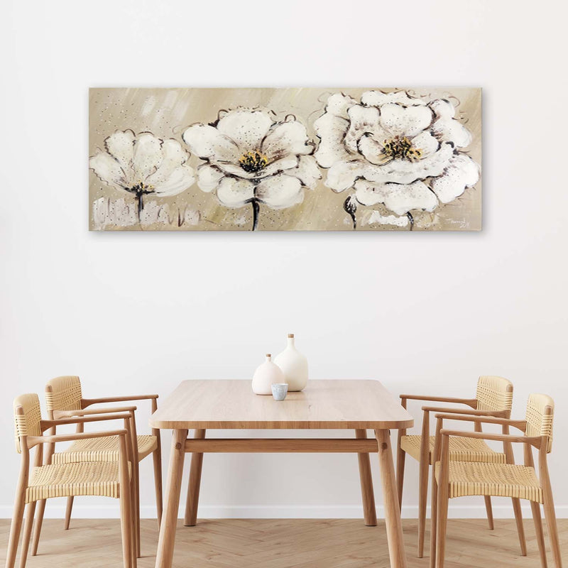 Deco panel print, Three white flowers