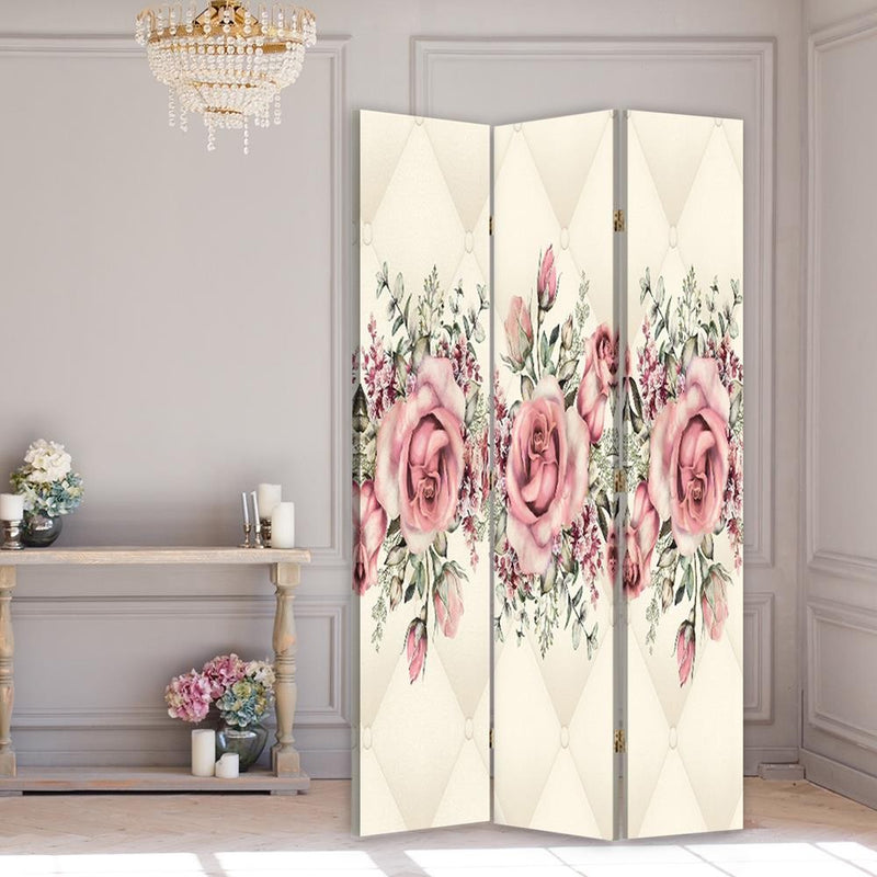 Room divider Double-sided rotatable, Blooming roses