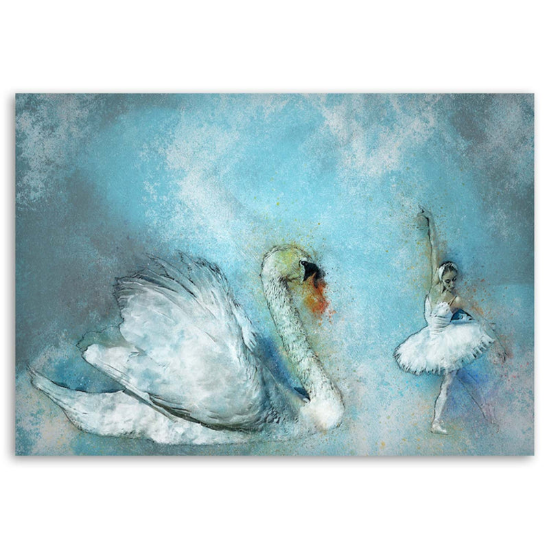 Deco panel print, Swan and ballerina