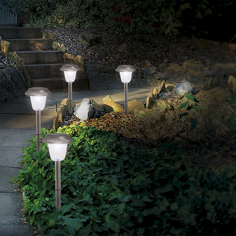Set of 4 LED Outdoor Lights with Ground Spike