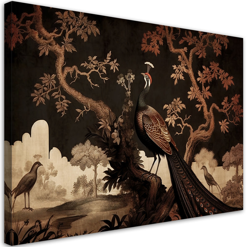 Canvas print, Oriental tree peacock