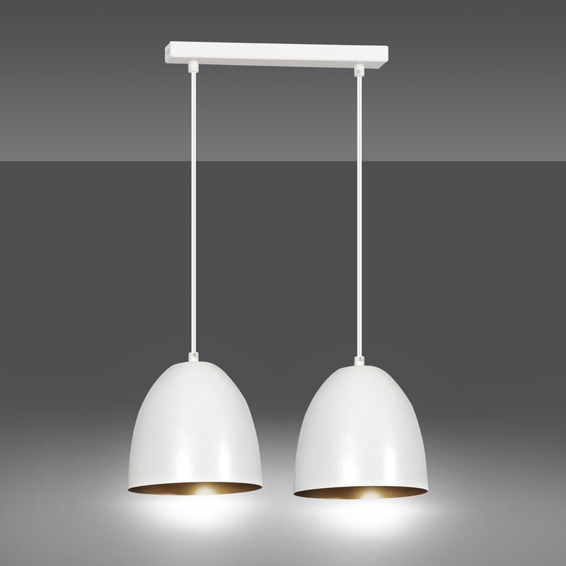 LENOX pendant lamp 2L, white, E27