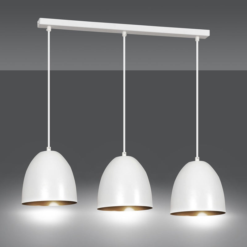 LENOX pendant lamp 3L, white, E27