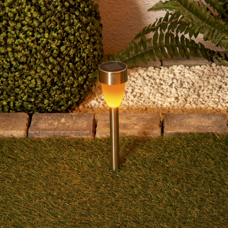 Set of 6 LED Solar Outdoor with Ground Spike