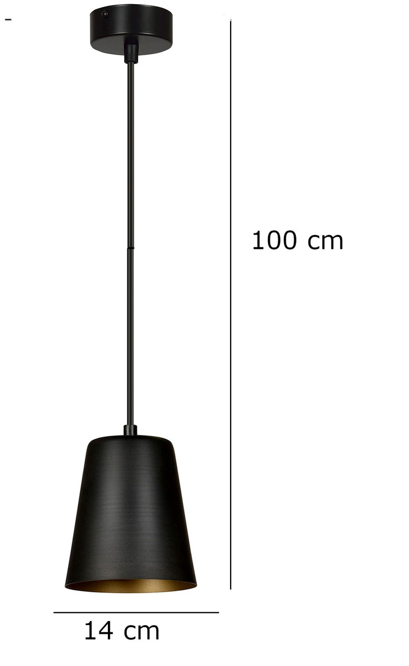 MILARGO pendant lamp 1L, black, E27