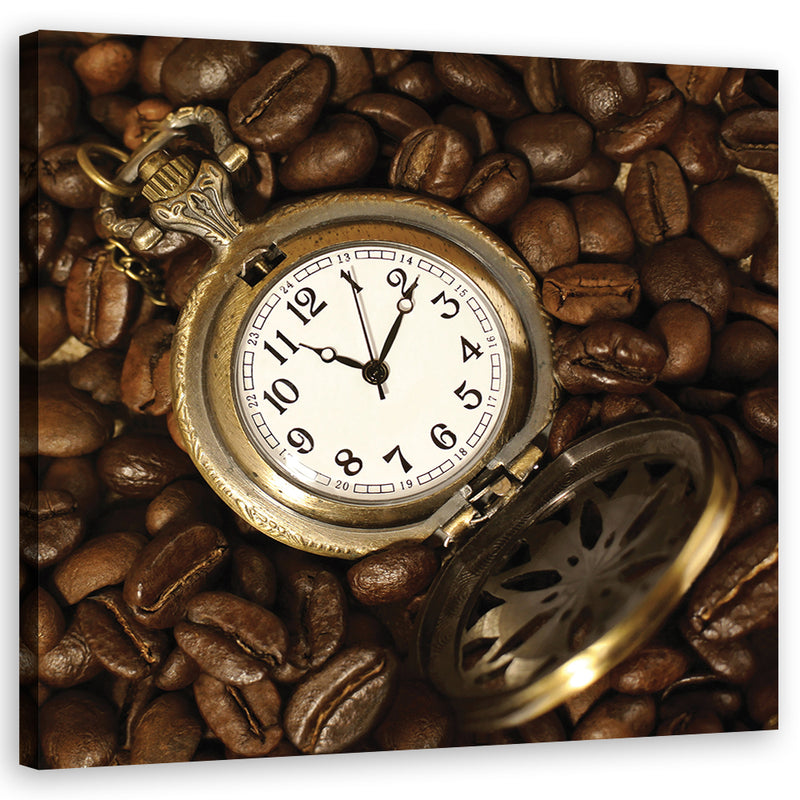 Canvas print, Watch and coffee beans