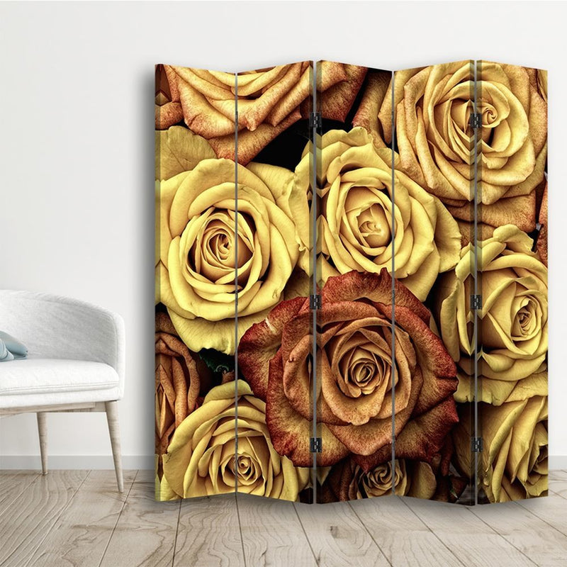 Room divider Double-sided rotatable, Tea roses