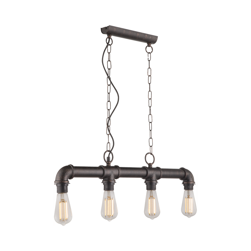 Linear suspension Globo Lighting BAYUDA metal black E27 4 lamps