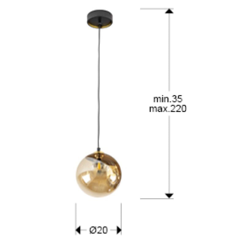 DARK lamp 1l 20d, black brass