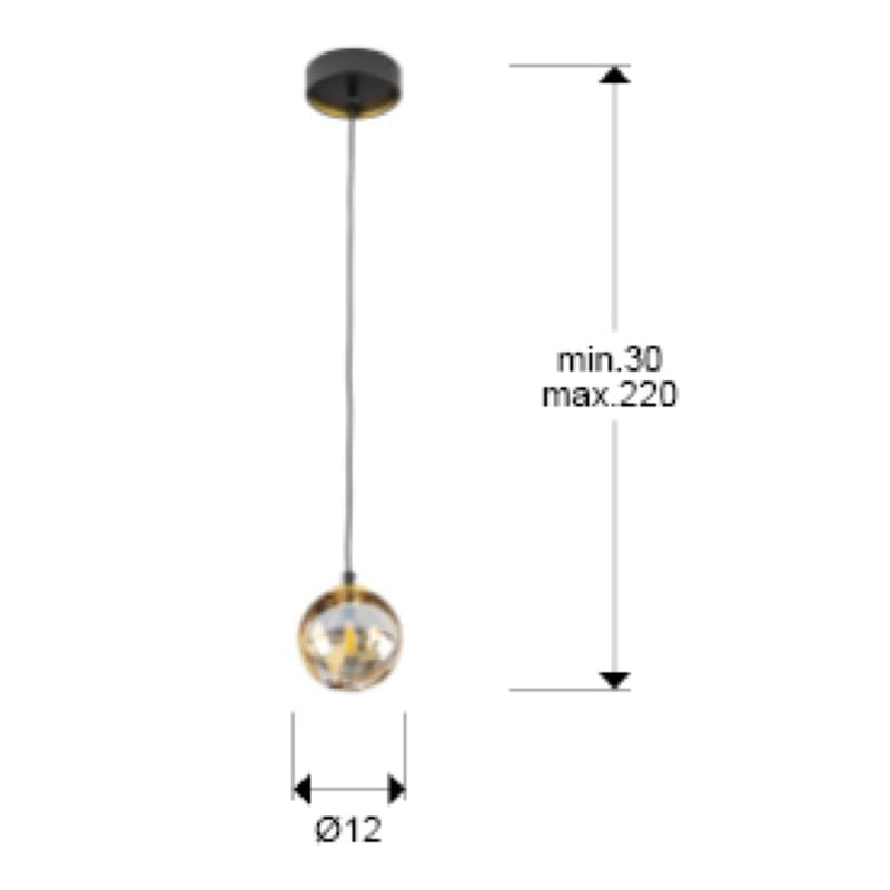 DARK lamp 1l, 12d, black brass