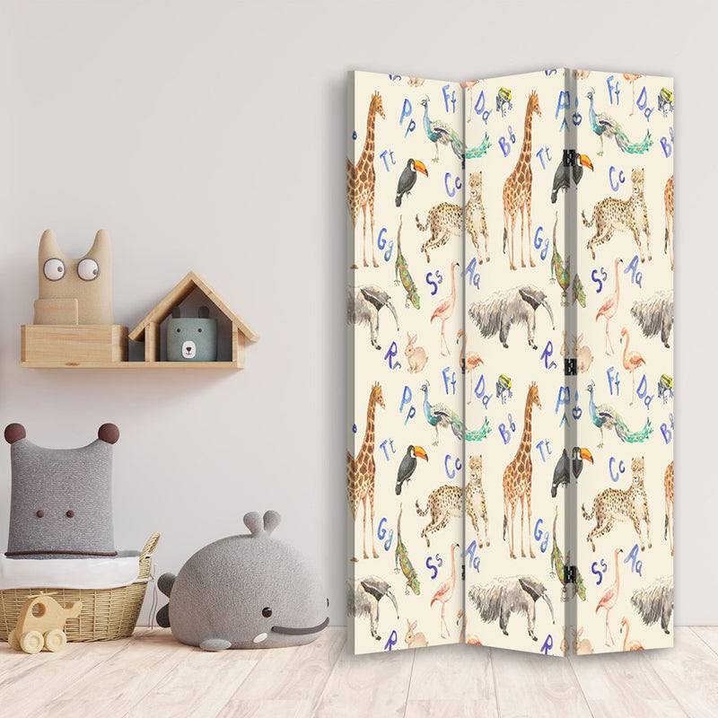 Room divider Double-sided rotatable, Letters & animals