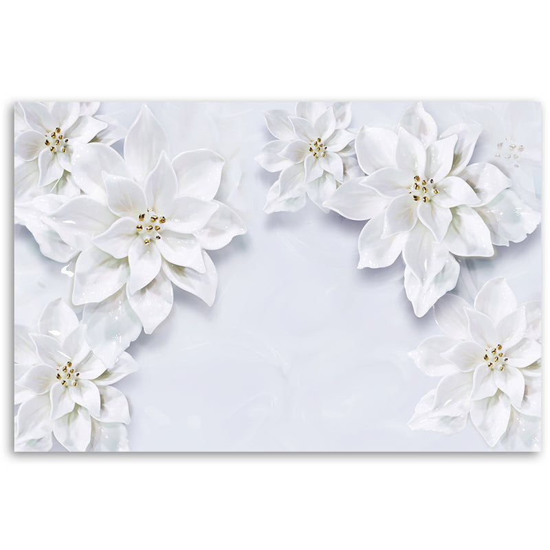 Cuadro, Plantas de flores blancas como la nieve