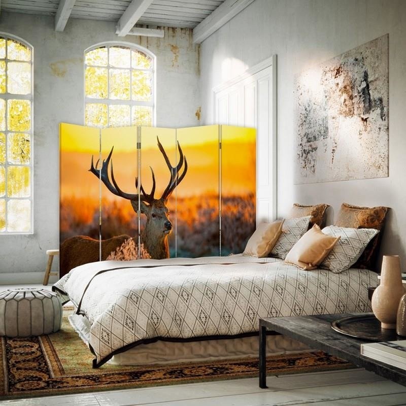 Room divider Double-sided, Deer in winter