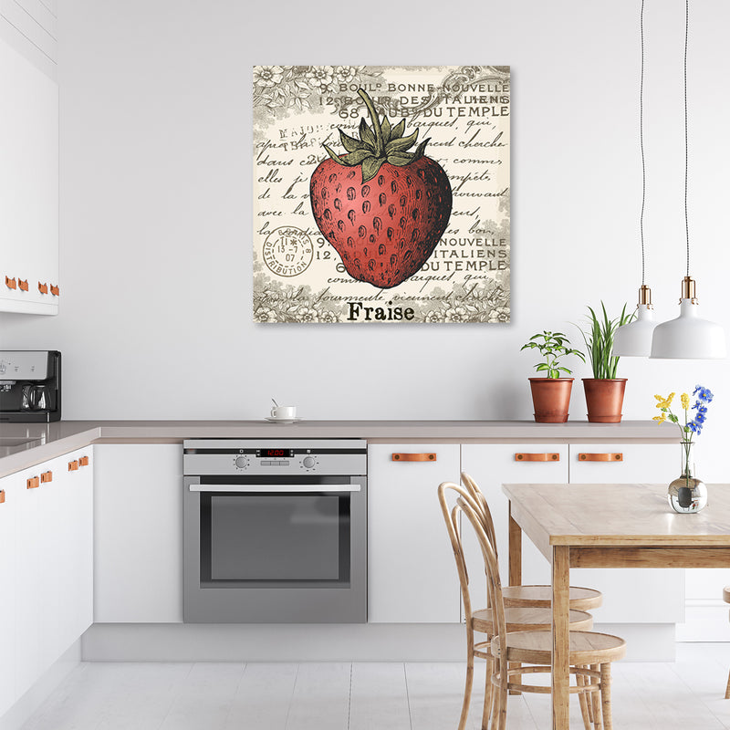 Deco panel print, Strawberry vintage