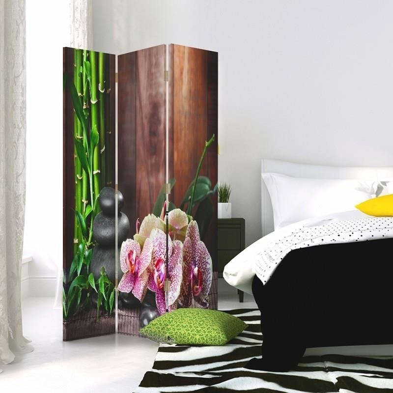 Room divider Double-sided rotatable, Zen look-alike composition