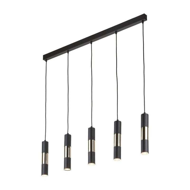 Linear suspension VIVIEN metal black GU10 5 lamp