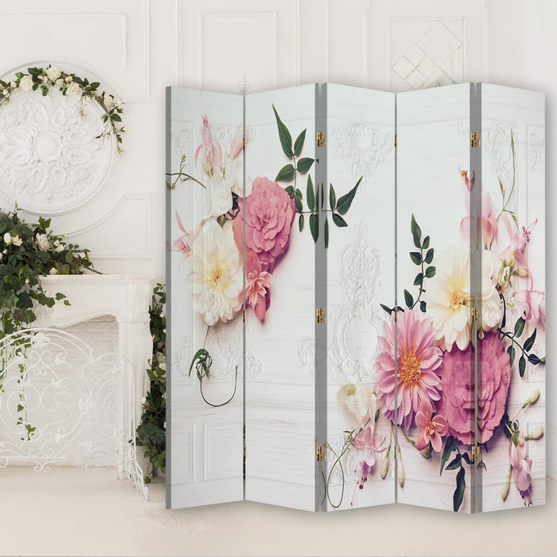 Room divider Double-sided, Pink flowers
