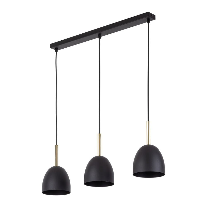 Linear suspension NORD metal black E27 3 lamps