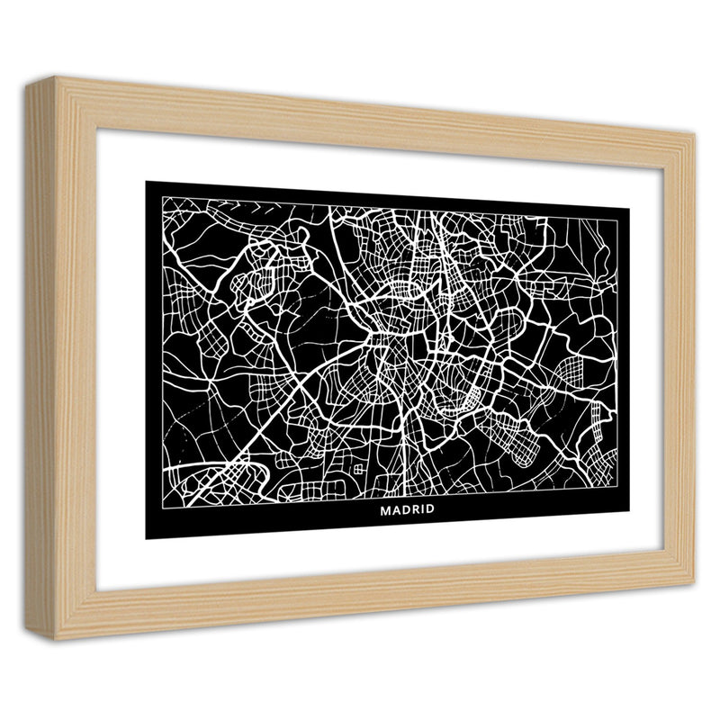 Picture in natural frame, City plan madrid