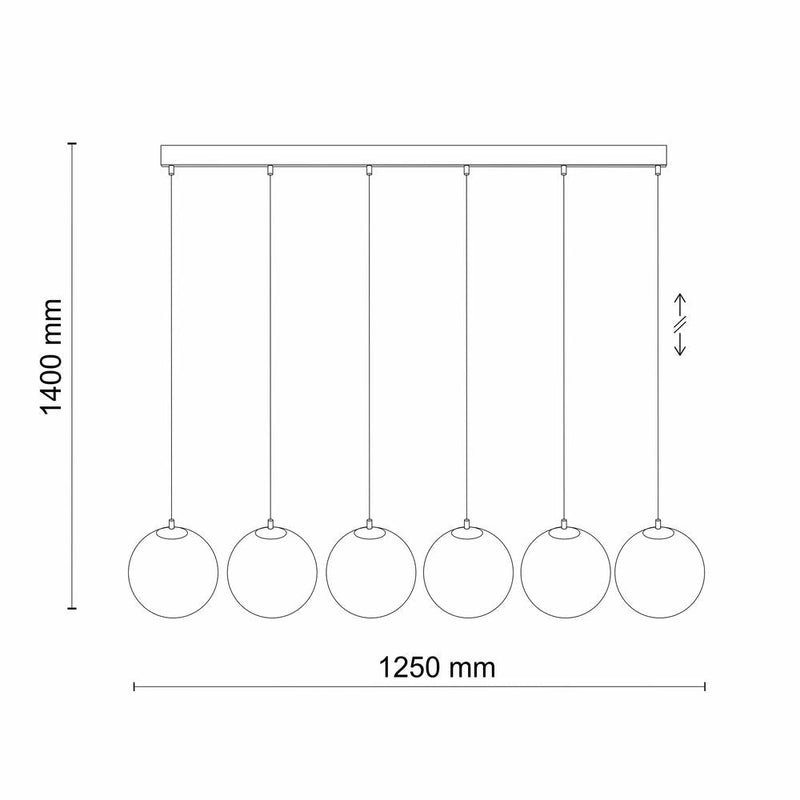 Linear suspension MARTIN metal black G9 6 lamps