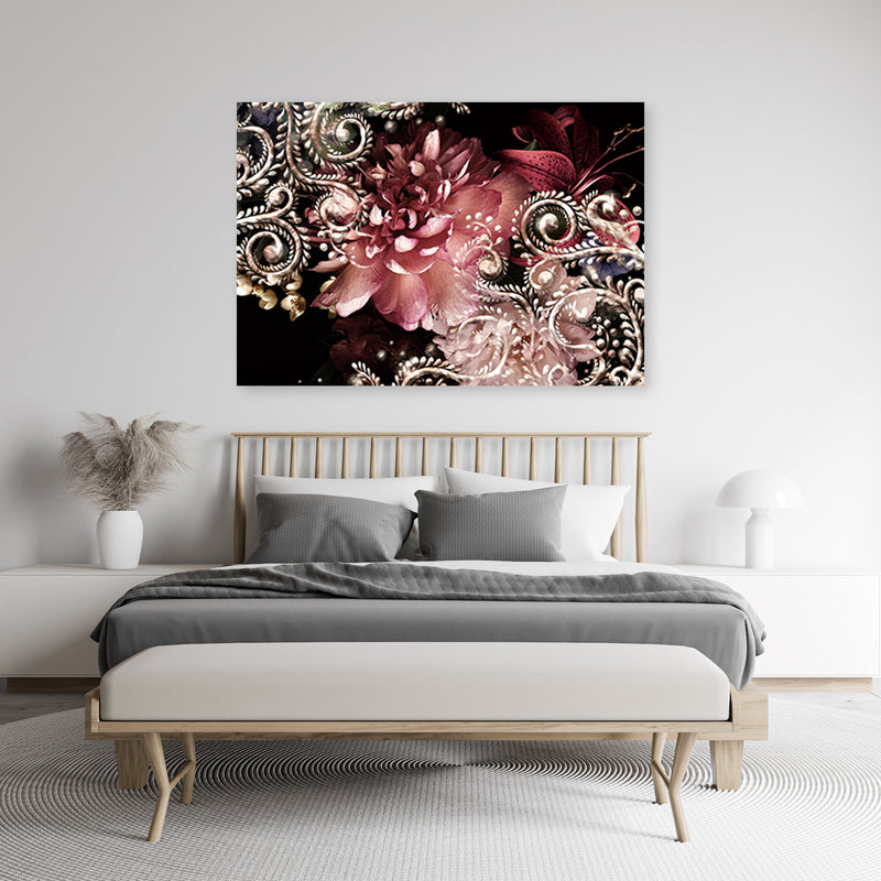Deco panel print, Piwonia i kwiat lilii