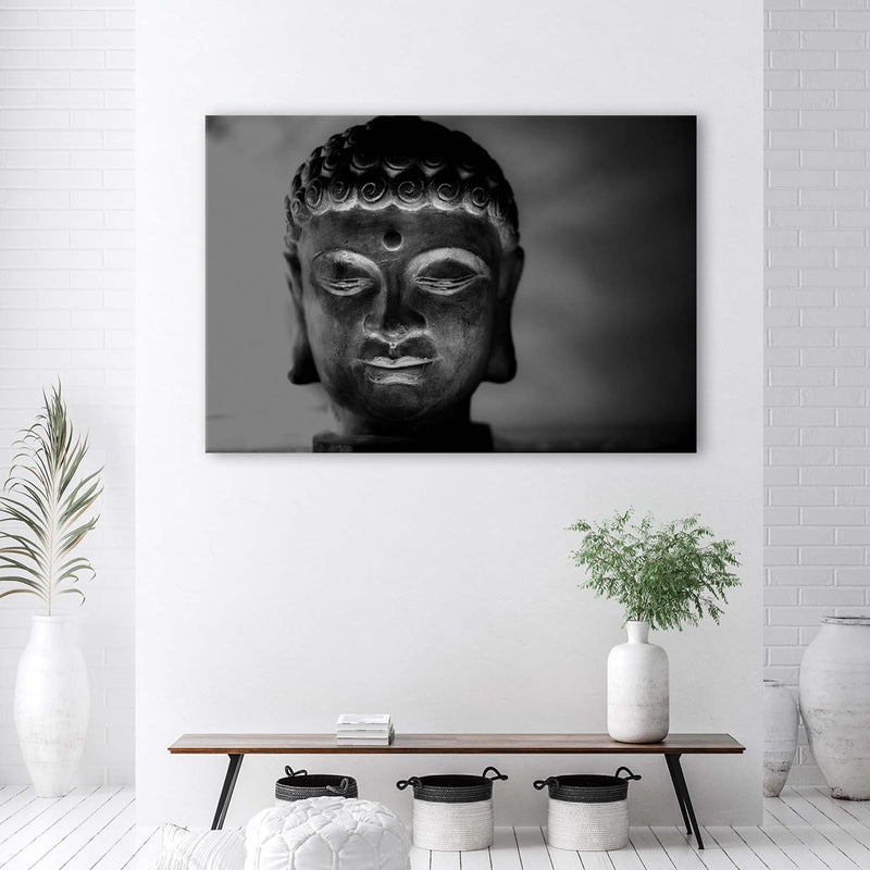 Deco panel print, Illuminated buddha head