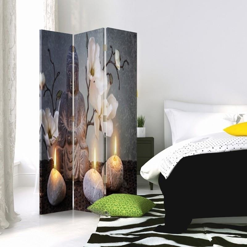Room divider Double-sided rotatable, Buddha in the candlelight