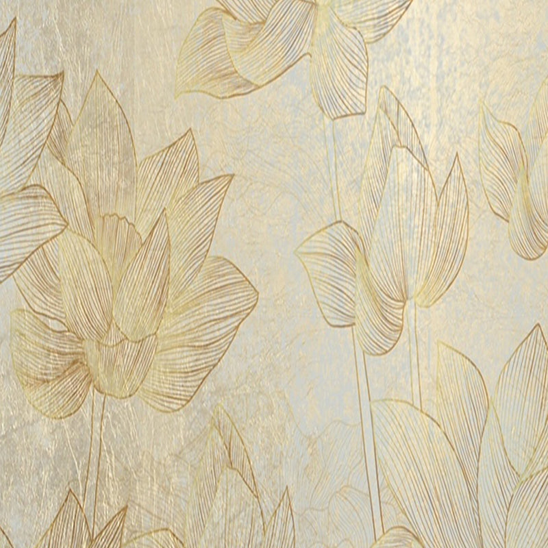 Room divider Double-sided, Gold flowers