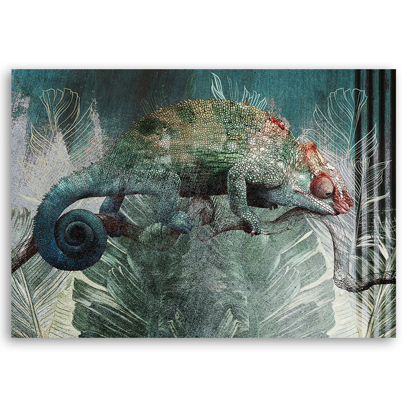 Deco panel print, Chameleon in the jungle