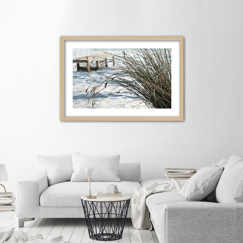 Picture in natural frame, Jetty on the sea