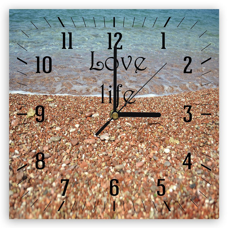 Wall clock, Seashore and Stones