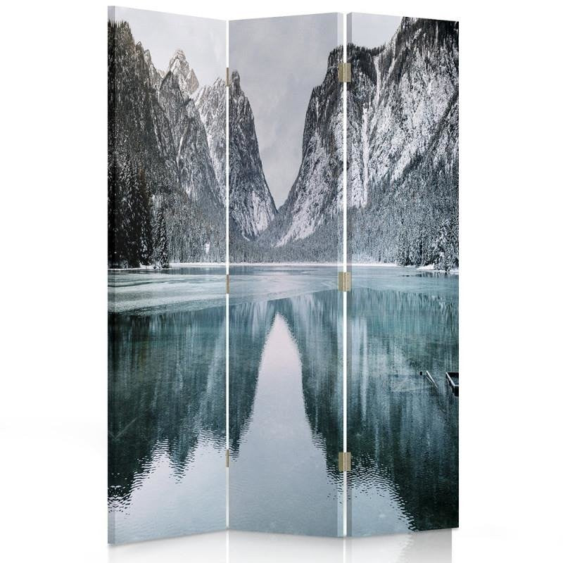 Room divider Double-sided rotatable, Mountain lake