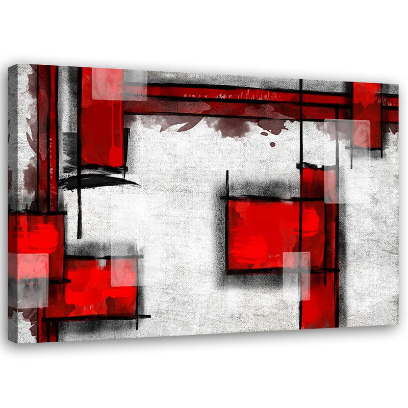 Canvas print, Geometric abstraction in red