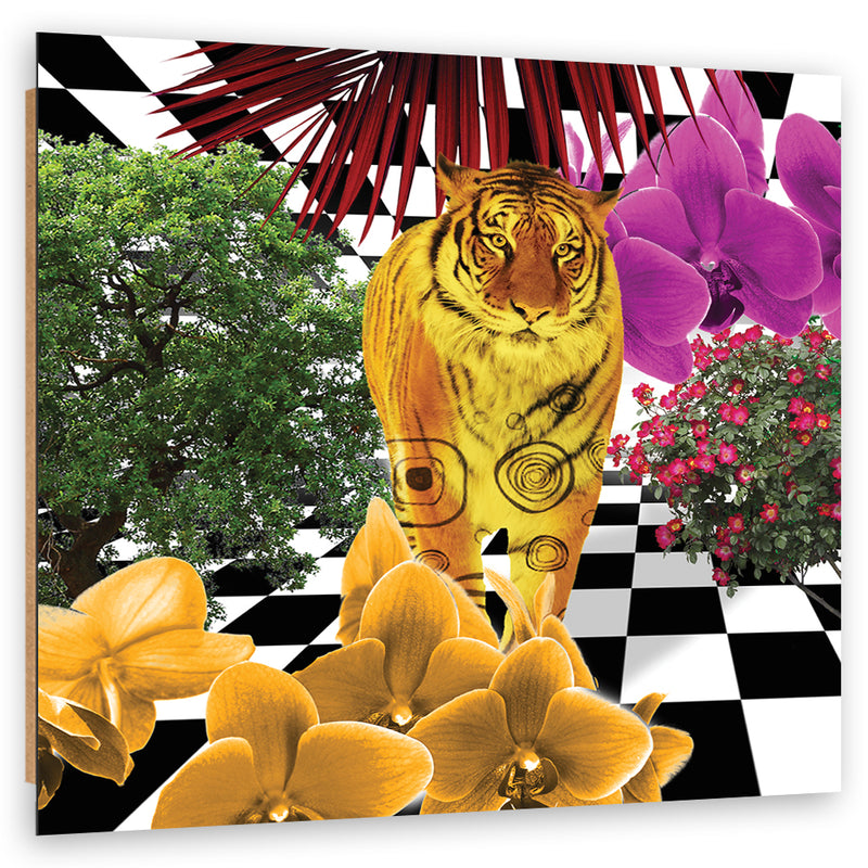 Panel decorativo estampado, Tigre de colores