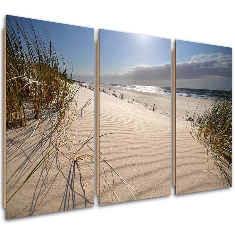 Three piece picture deco panel, Dunes on the beach
