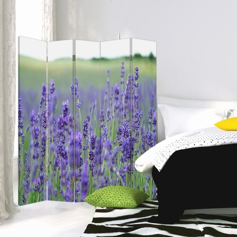 Room divider Double-sided, The charm of a lavender field