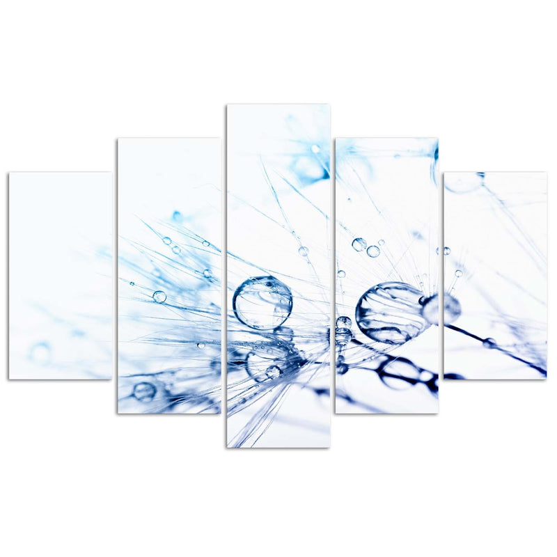Five piece picture canvas print, Water droplets on a blowdryer