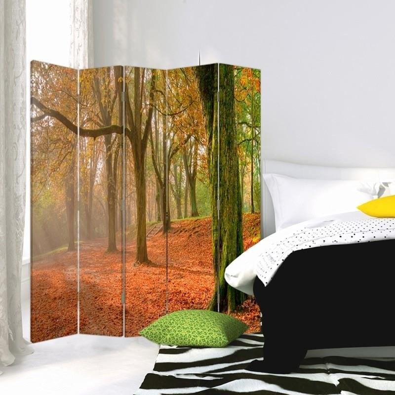 Room divider Double-sided, Autumn in the forest
