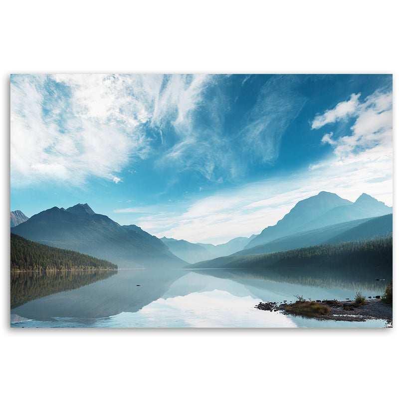 Canvas print, Lake against the background of mountains