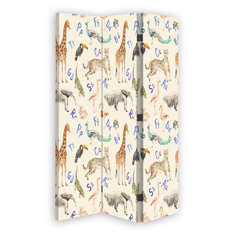 Room divider Double-sided PIN IT, Letters & animals
